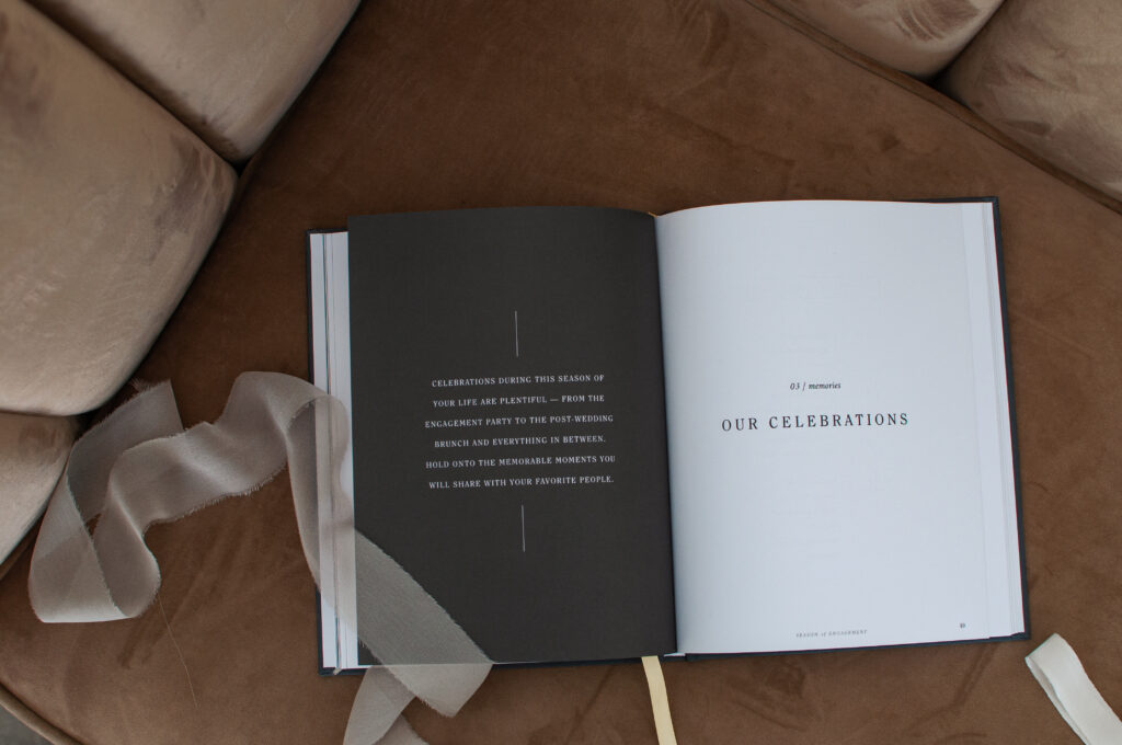 Photo of the inside of Season Journal's Engagement Journal